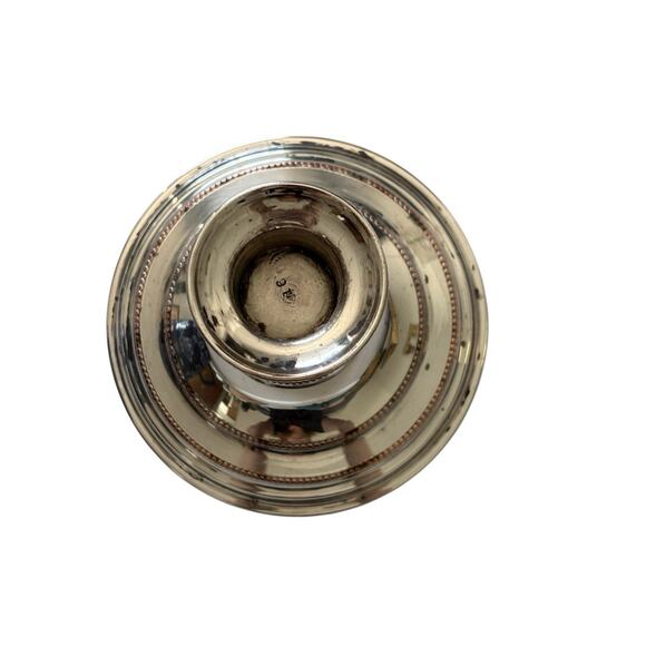 I.F.S LTD Silver Plated Candle Holder Made in England Weighted Antique - Picture 3 of 3